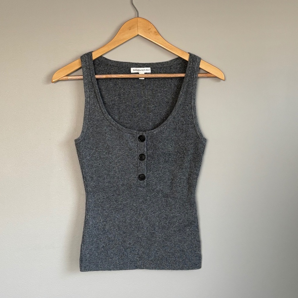 Banana Republic Merino-Cotton Blend Henley Tank